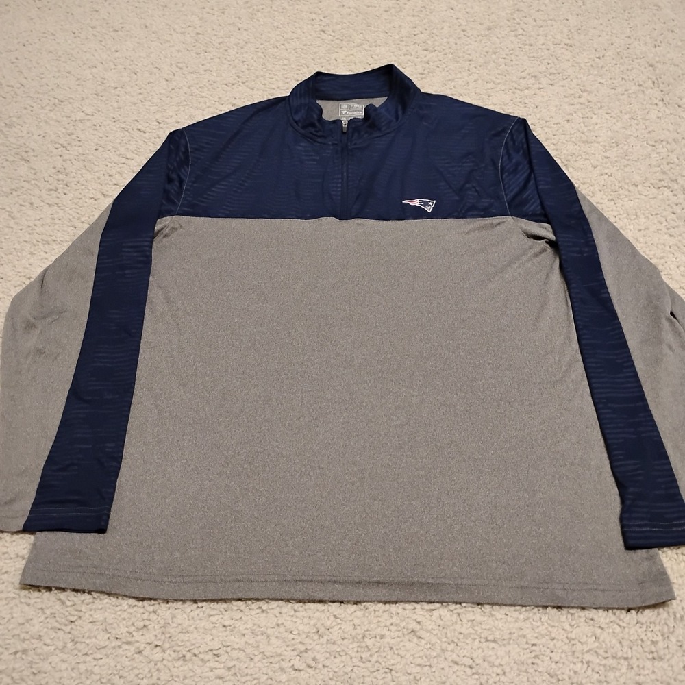 New England Patriots Shirt Mens 2XL 1/4 Zip NFL Fanatics Pullover Performance